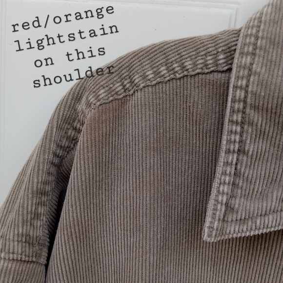 Gray Corduroy Button-Up Jacket Red Flannel Lined St. John's Bay Size Men's Large - Picture 8 of 9